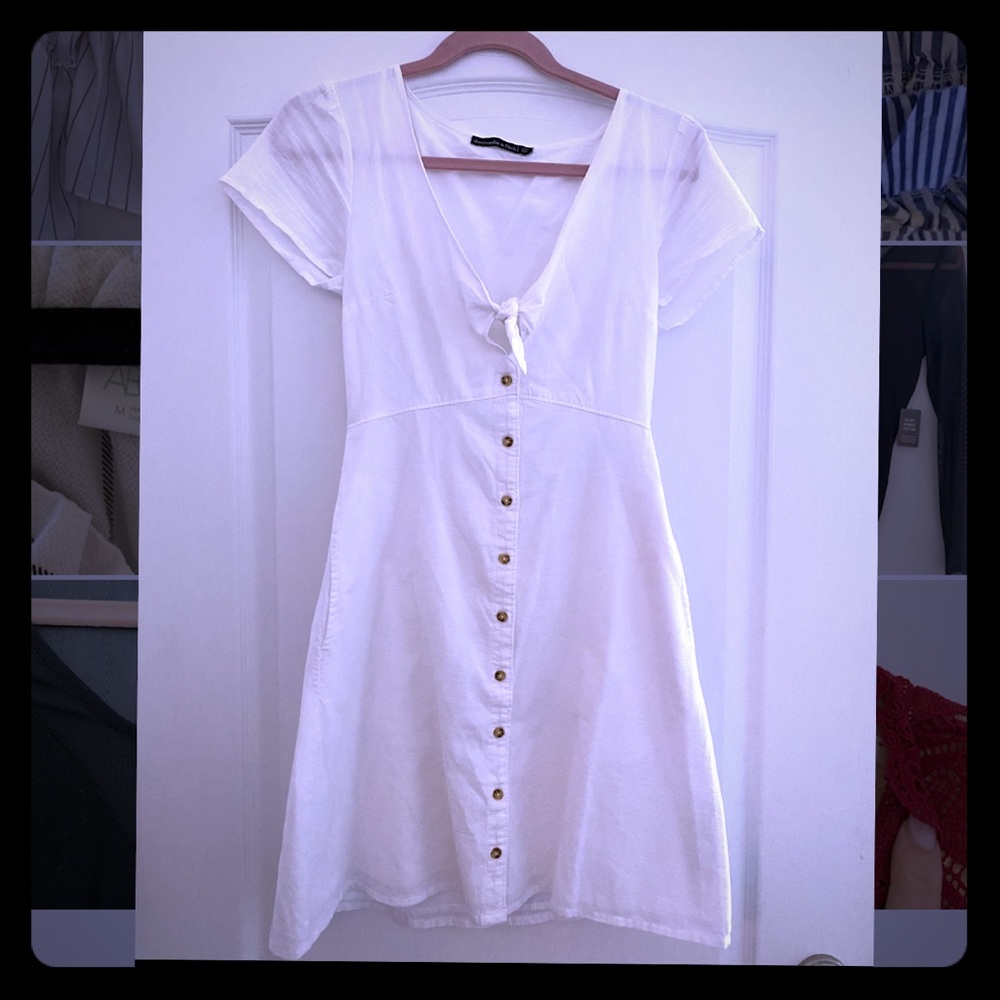 White linen dress